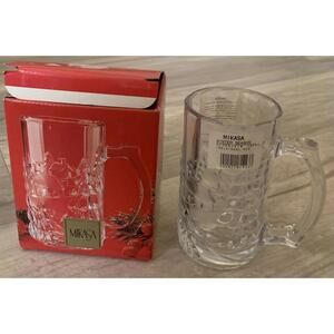 Vintage Christmas Mikasa Winter Snow Scene Crystal Mug